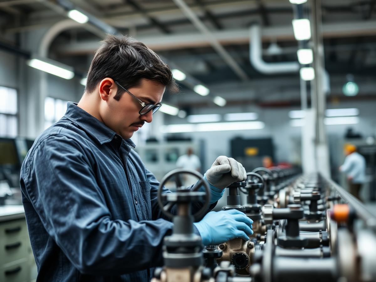 Modern automotive workshop with technicians at work